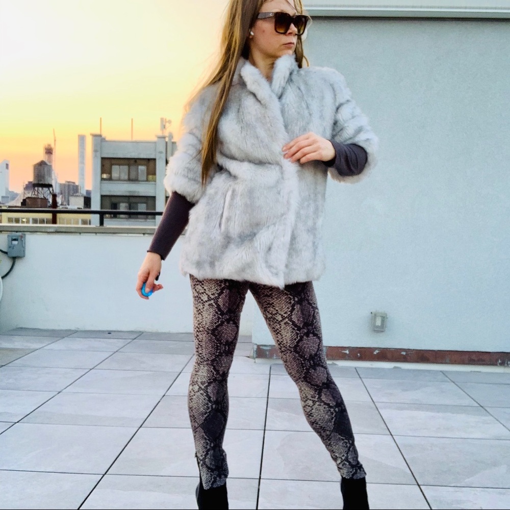 🛳 Rebecca Taylor Reptile Python Snake Skinny Pants Leggings
